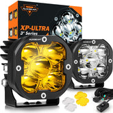 Auxbeam XP-Ultra Hyperspot 3in pod front view for long-range off-road visibility.