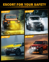 Auxbeam yellow cover option adds customizable color temperature and high visibility.