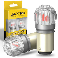 AUXITO 1156 red brake light bulb, front view, enhances braking visibility.