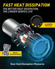 AUXITO 1157 amber LED aluminum body with turbo cooling for longevity