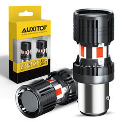AUXITO 1157 red LED bulb with built-in resistor for error-free brake lights.
