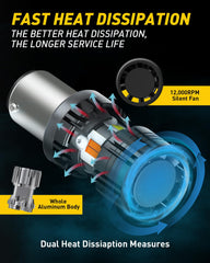 Auxito 1157 switchback bulbs aluminum body detail conveys durable construction