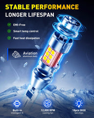 Auxito 18x3030 LEDs deliver 700% brightness for safer parking.