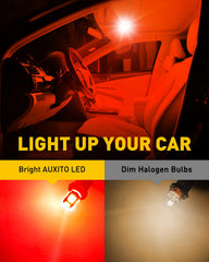 AUXITO red wedge bulb brightens door courtesy lights for easy entry.
