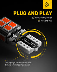AUXITO 194 red bulb as license plate light improves plate visibility.