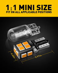 AUXITO 194 amber yellow LEDs with low energy use of 1.2W per bulb