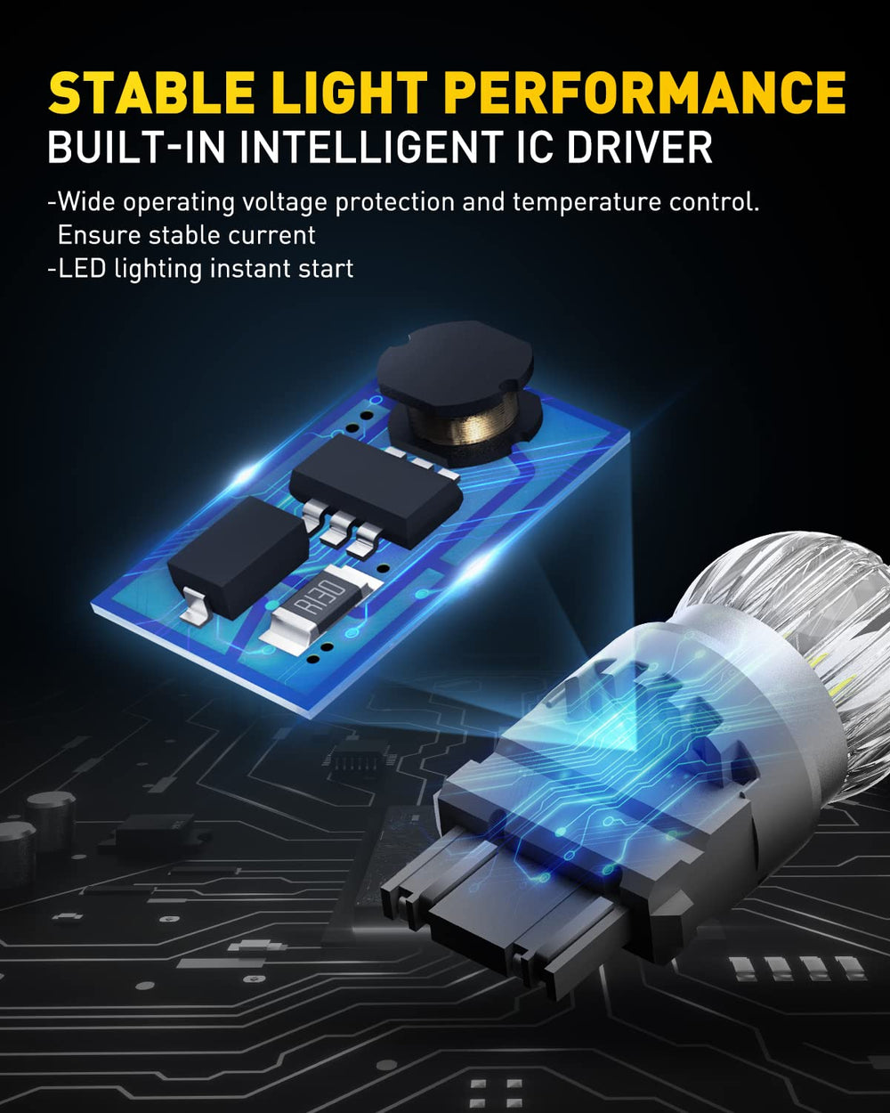 AUXITO 3157 LED bulb parking light for safer signaling