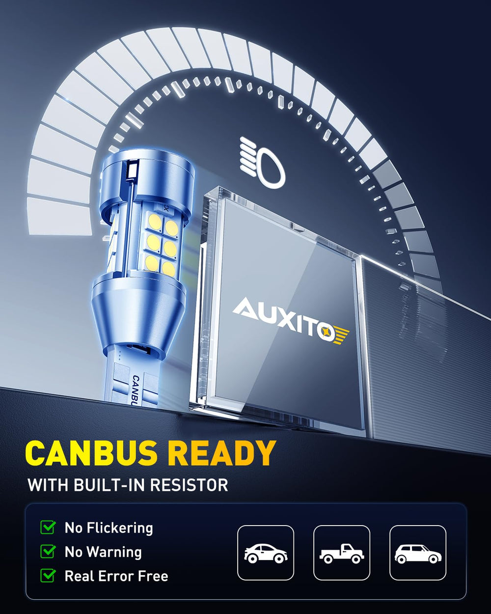 Auxito 60,000-hour lifespan reduces bulb replacements and maintenance.