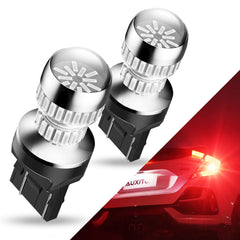 AUXITO 7440/7443 red LED bulb front view for bright amber signal