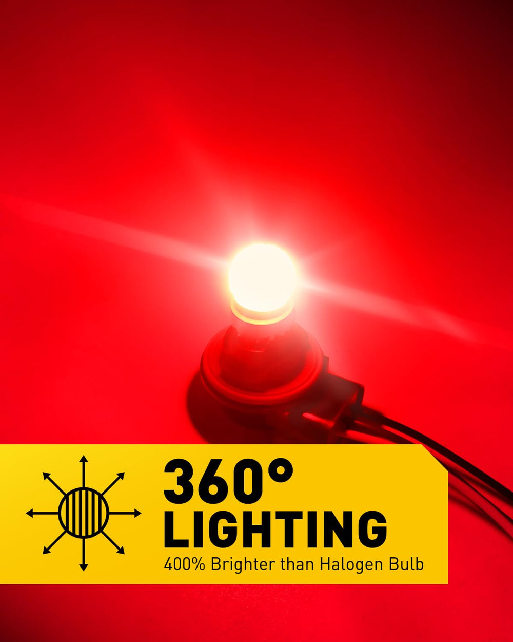 AUXITO 7443/7440 red LEDs illuminate tail lights more clearly for signaling