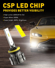 AUXITO 880 fog light bulbs deliver 6500K cool white light for clearer visibility.