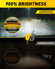 AUXITO 9004 emits 6000K crisp white light for night driving.