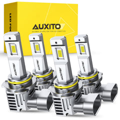 AUXITO 9005 9006 packaging image shows an easy upgrade and quick installation.