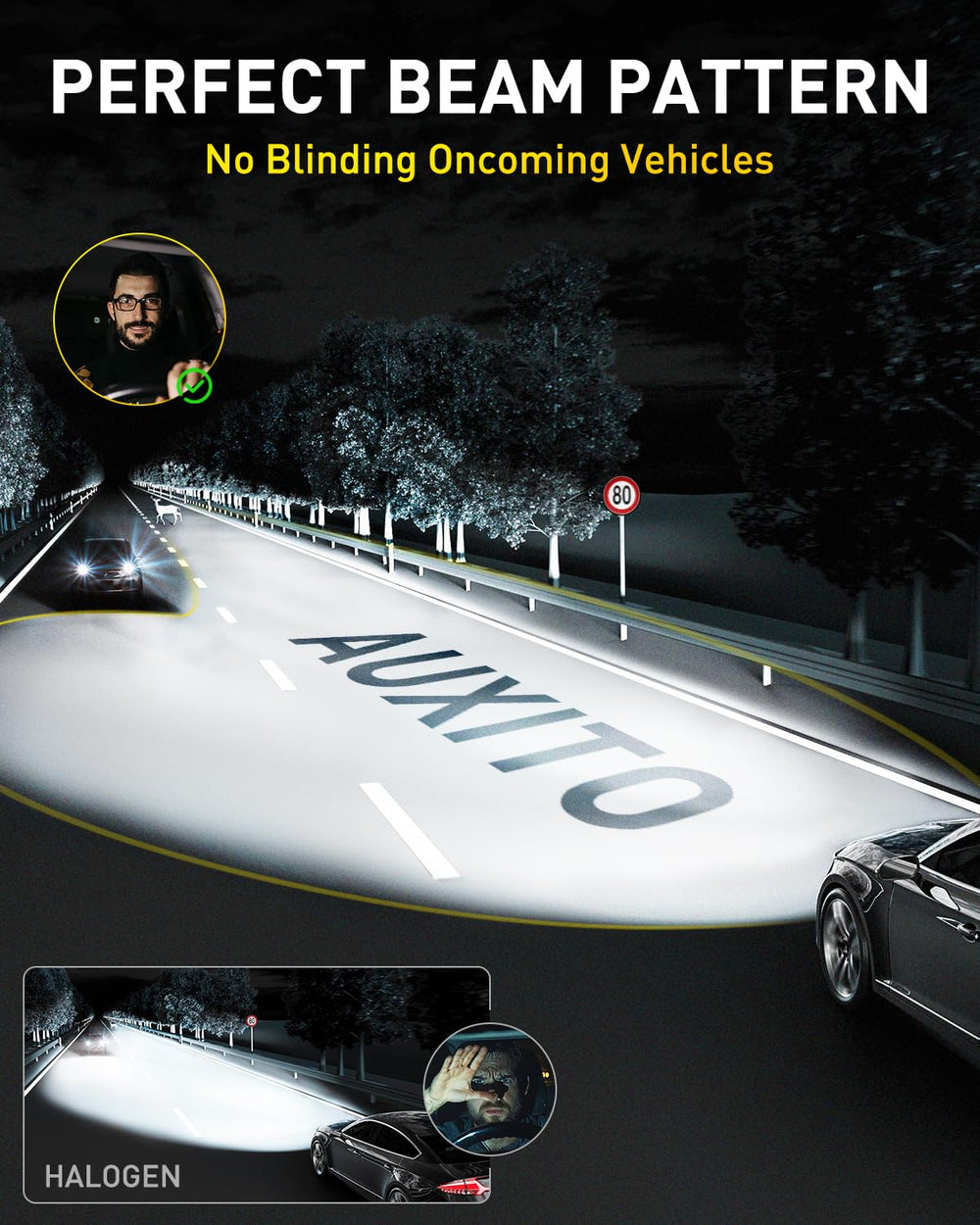 AUXITO 9005 HB3 bulbs IP68 sealed for durability