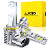 AUXITO 9005/HB3 LED bulbs front view for safer, crisp night visibility