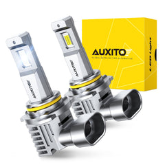 AUXITO 9005 LED bulbs chip array delivers bright illumination for clear night driving.