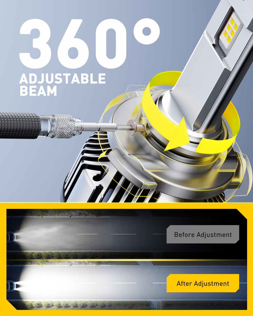 AUXITO 9005 bulbs emit 6500K cool white for crisp color rendering