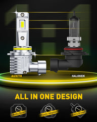 AUXITO 9006 LED beam pattern reduces shadows for wider visibility.