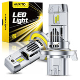 AUXITO 9008 LED bulbs bright beam improves nighttime visibility and safety.