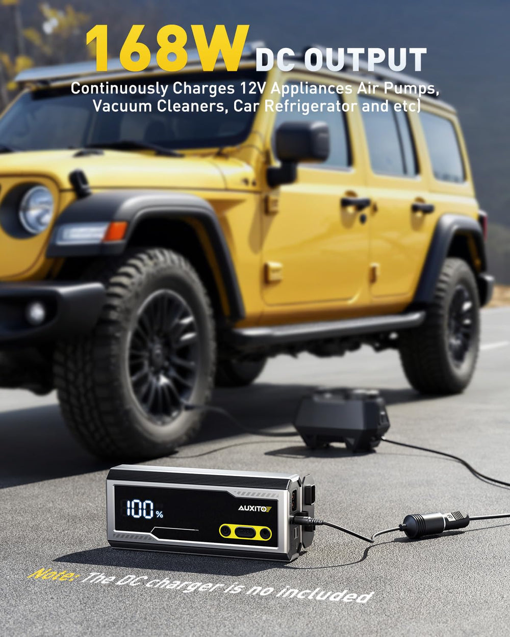 Auxito triple USB ports enable simultaneous device charging.