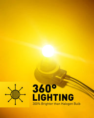 AUXITO amber LED bulb close-up chip showing high quality 3030SMD LEDs.