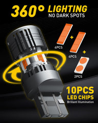 AUXITO amber signal lights enhance daytime and night visibility.