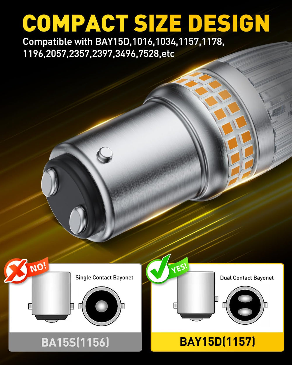 AUXITO socket compatibility for Bay15D/1157 installation