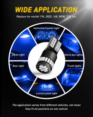 AUXITO blue 194 LED bulb illuminating the trunk cargo area for clarity