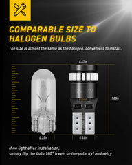 AUXITO Brilliant Red 194 LED bulb for glove box light, compact interior illumination.
