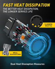 AUXITO dual-function bulbs display amber turn signal and white parking light.