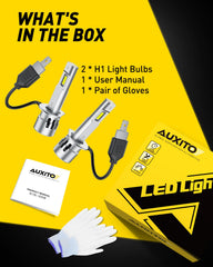 AUXITO H1 LED bulbs compact packaging ready for upgrade
