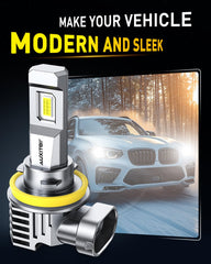 Auxito H11 9005 LED bulbs cool white 6500K for sharp road illumination