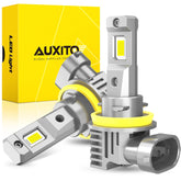 AUXITO H11 LED fog light bulb with 6500K brightness for clear night visibility.
