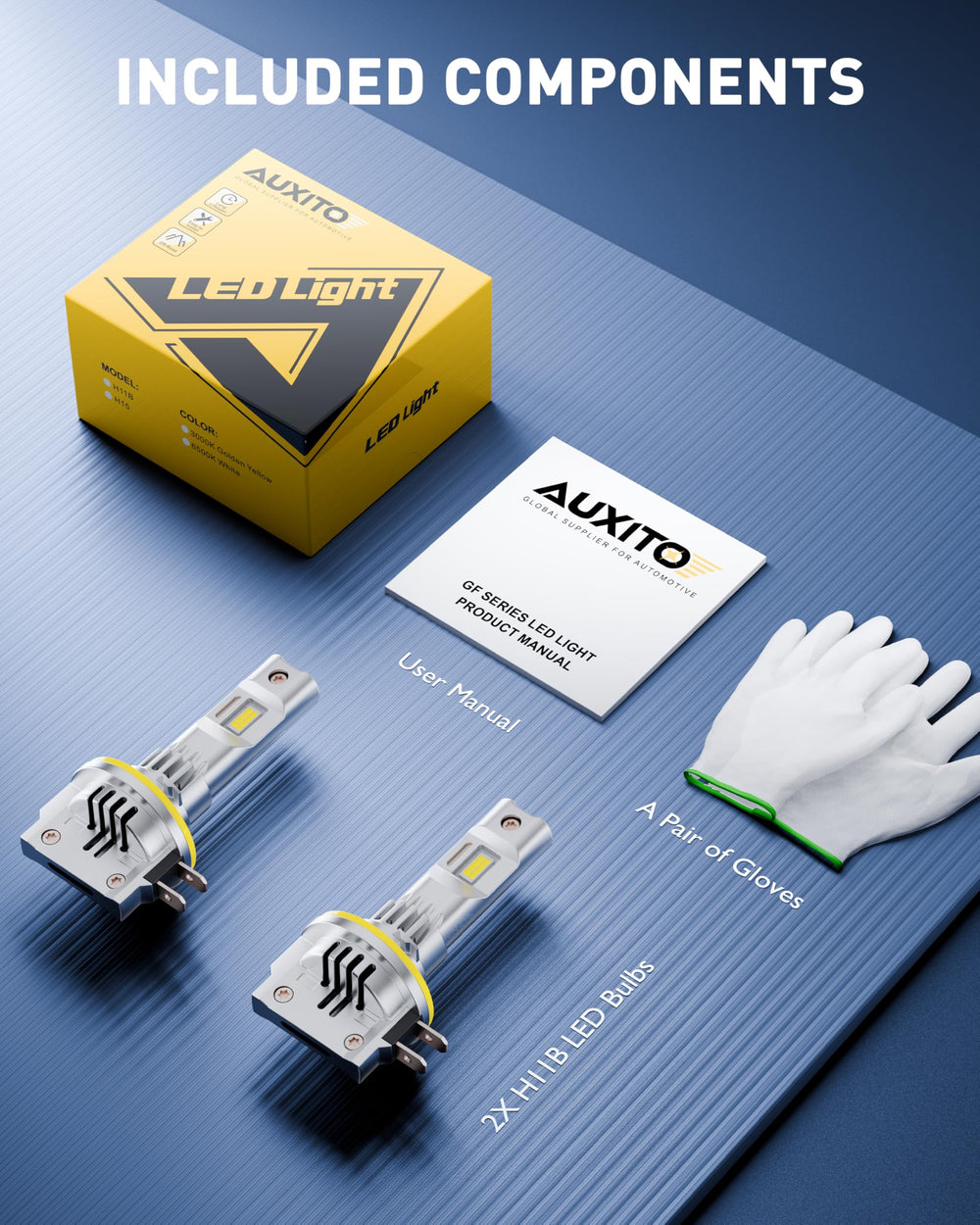 AUXITO H11B with smart IC driver offers broad vehicle compatibility with decoder options.