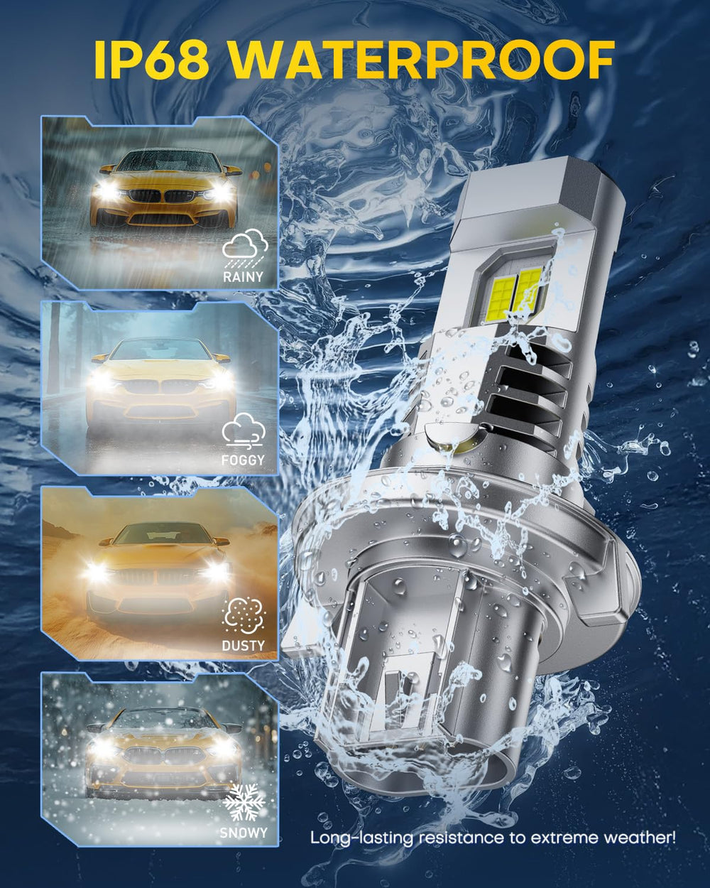 6500K cool white light offers daylight-like visibility.