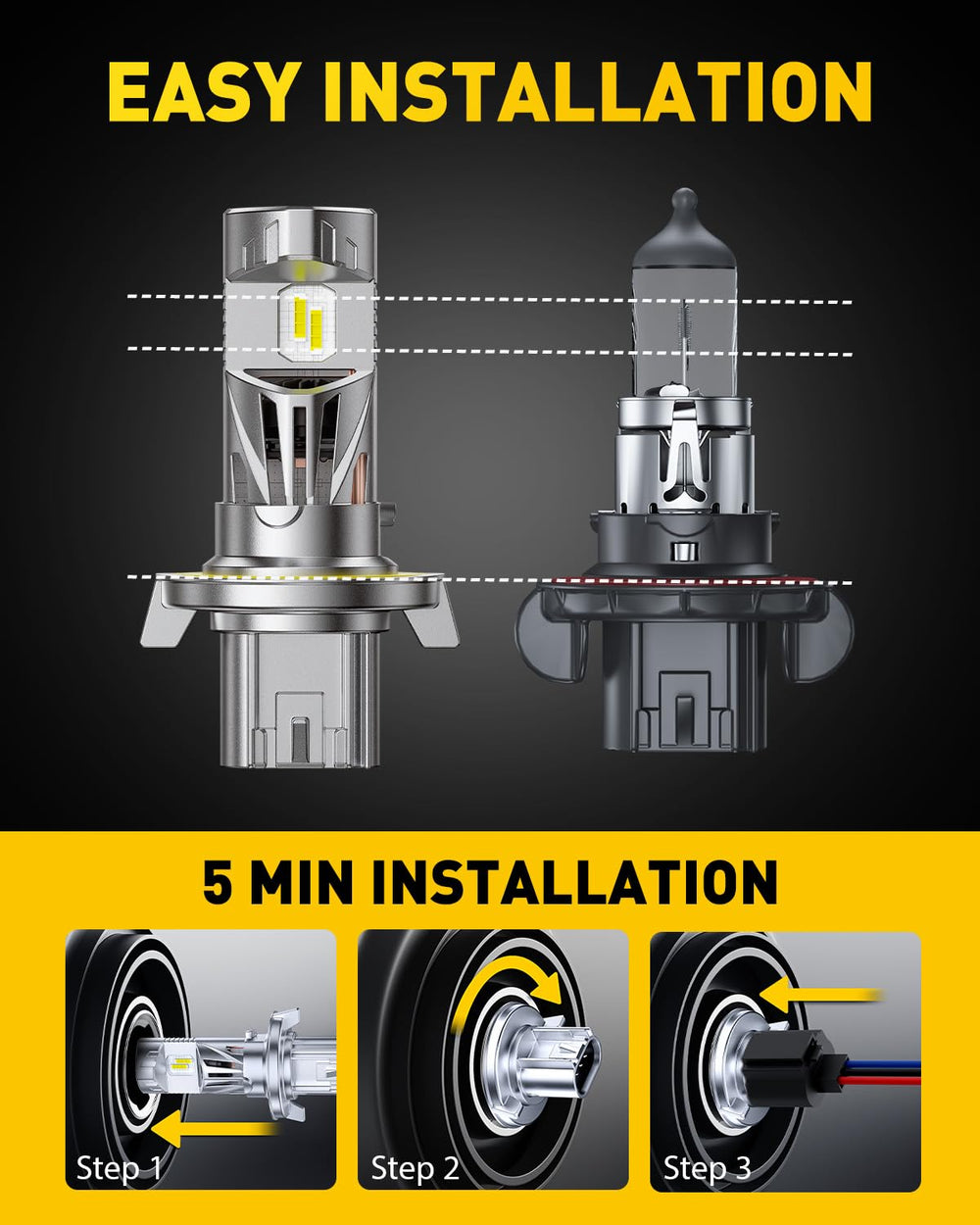 AUXITO H13 uses aviation-grade aluminum for durable, long-lasting performance.