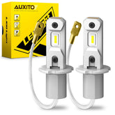 AUXITO H3 LED fog light bulb 6500K brightness enhances fog visibility.