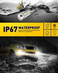 AUXITO H3 LED fog light bulb all-weather performance improves visibility in snow.