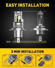 AUXITO plug-and-play H4/9003 bulbs install in minutes for easy upgrades
