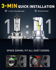 Auxito H4 HB2 LED bulbs offer plug-and-play installation for a simple upgrade