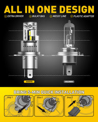 AUXITO H4 cooling system maintains brightness and longevity