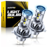 AUXITO H4 LED bulb front view with crisp 6000K light for night driving