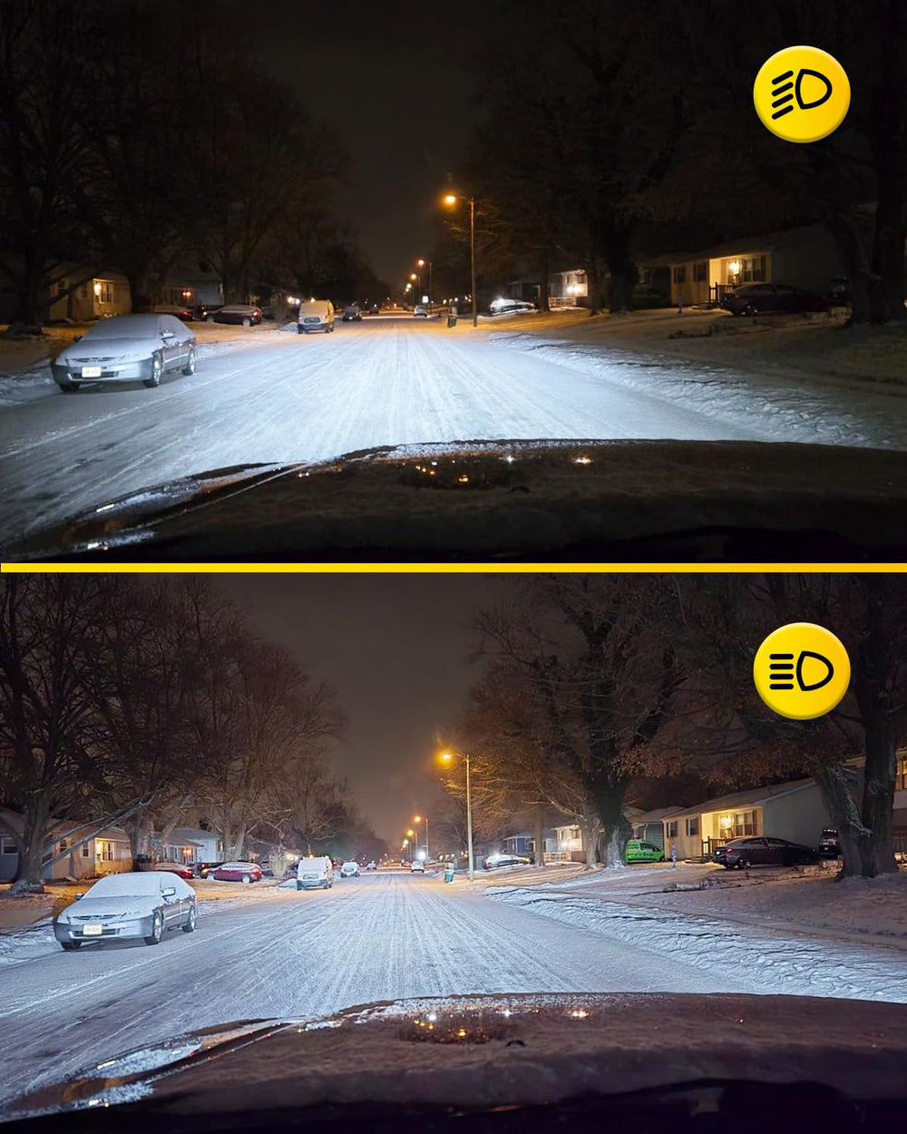 Auxito H4 LEDs reduce flicker for smooth night driving.