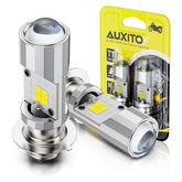 AUXITO H6M P15D two-pack bulbs for motorcycle lighting and improved night visibility.
