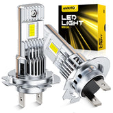AUXITO H7 LED bulbs with 900-percent brightness for enhanced night visibility.