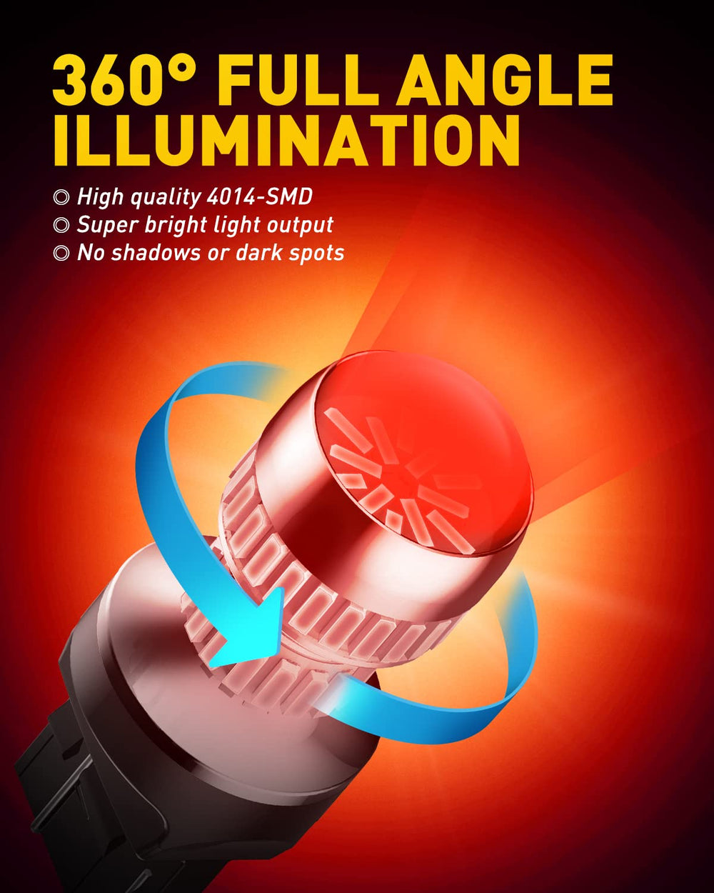 AUXITO red LED bulb with halogen-like shape design
