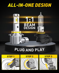 Auxito HB4 LED bulb heat sink side view showing rugged aluminum construction