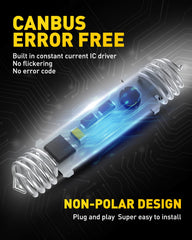 Auxito 1:1-design bulbs ensure perfect fit with existing halogen sockets.