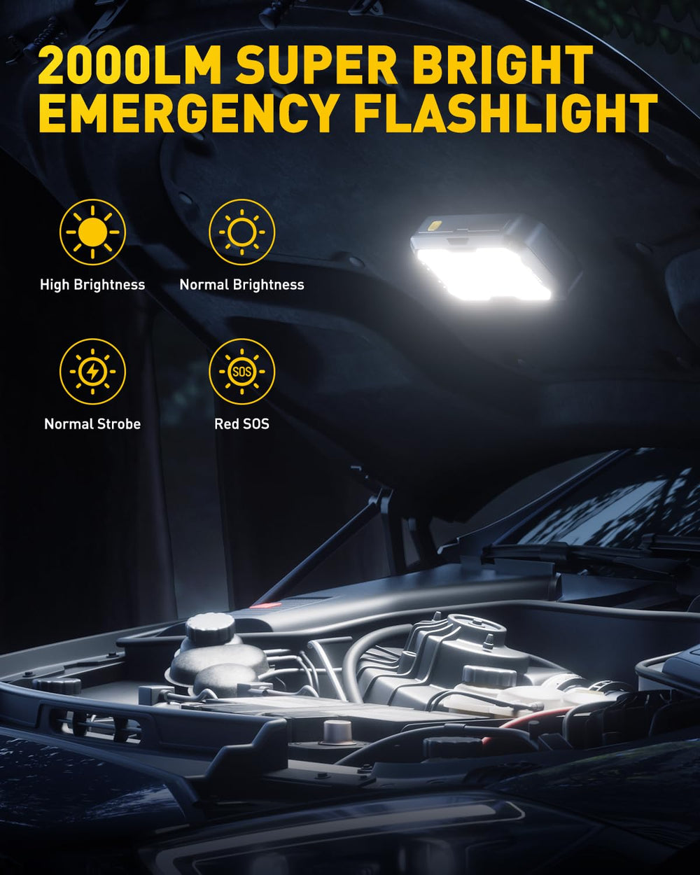 AUXITO 2000 lumen LED work light for clear night illumination