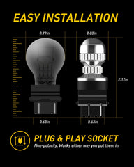 Auxito LED bulb creating a uniform 360-degree spotlight effect in red